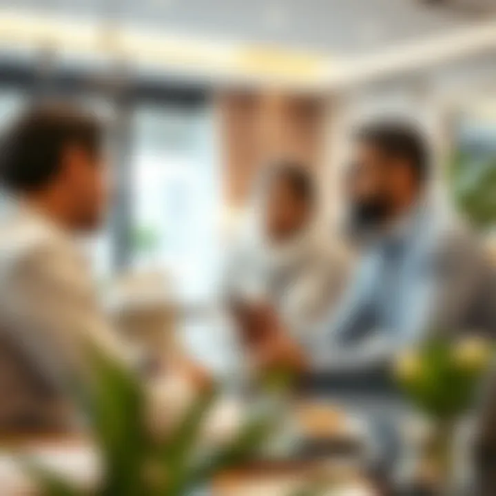 Real Estate Investment Consultation Real estate agent discussing investment opportunities with clients