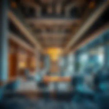 Interior workspace design highlighting collaborative areas for businesses