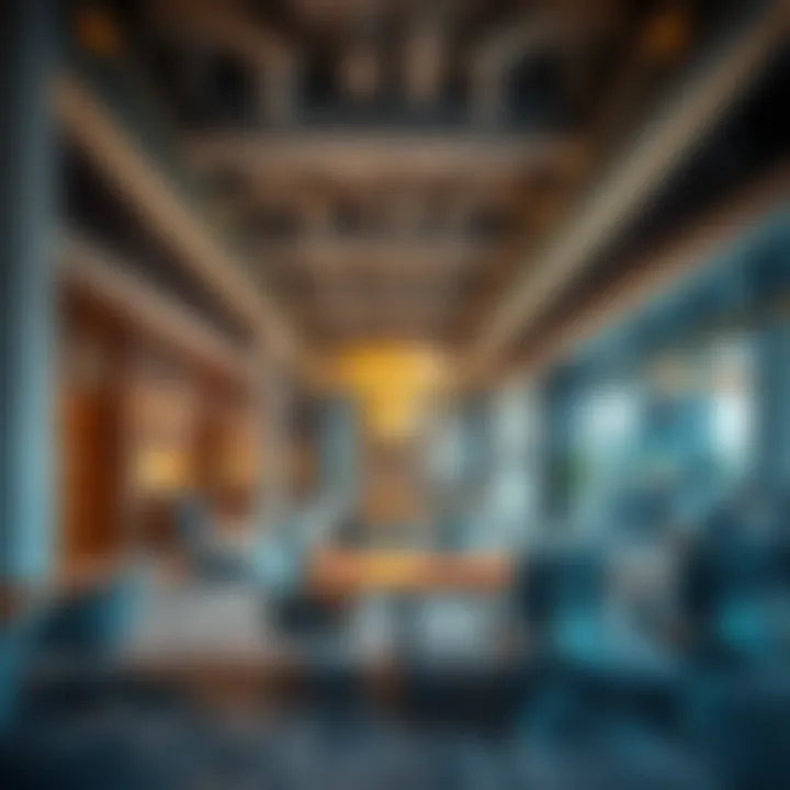 Interior workspace design highlighting collaborative areas for businesses