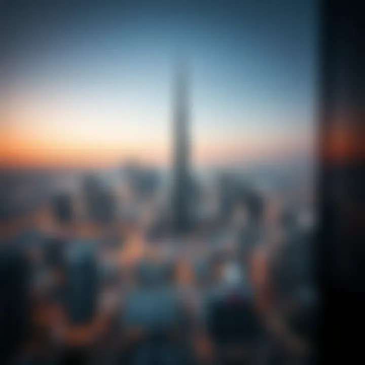 Breathtaking Cityscape from Amna Tower Panoramic view of the city from one of the upper floors of Amna Tower.