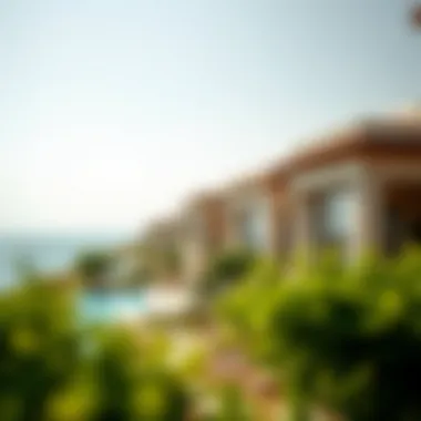 Scenic view of Mamzar chalets by the coastline