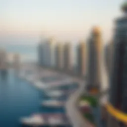 Aerial view of Dubai Marina showcasing luxury apartments and waterfront living