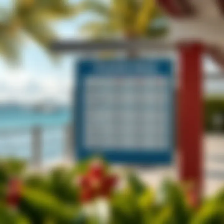 Parking Pricing Board at Blue Waters Island Pricing board for parking options at Blue Waters Island