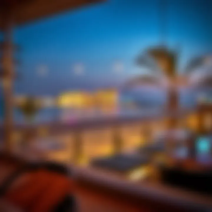 Scenic beach view from a cafe terrace