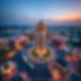 Aerial Perspective of the Clock Tower Roundabout Aerial view of Clock Tower Roundabout showcasing its architectural beauty