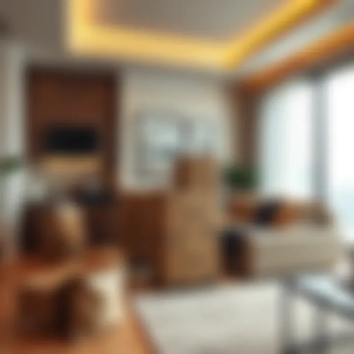 Organized Packing in Contemporary Home Moving boxes in a modern living space