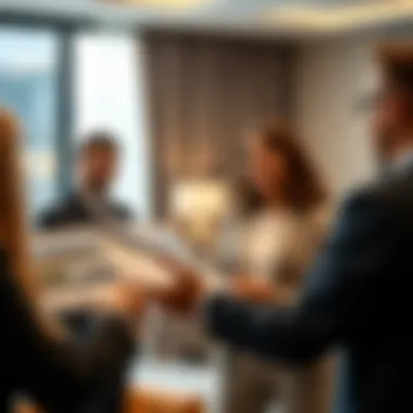 Real estate agent presenting property options to clients