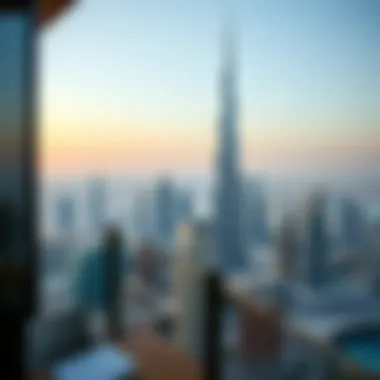 Damac Paramount Tower Skyline View Panoramic skyline view from a balcony at Damac Paramount Tower