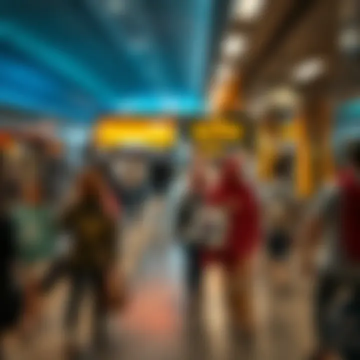 Vibrant Activity at a Dubai Metro Station A busy Dubai Metro station bustling with activity