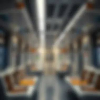 Sleek Interior Design of a Dubai Metro Train Interior of a Dubai Metro train showcasing modern design