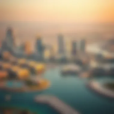 An overview of Dubai's skyline with real estate developments