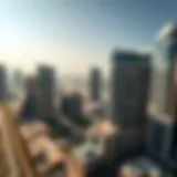 Aerial view of Emaar office buildings showcasing architectural design
