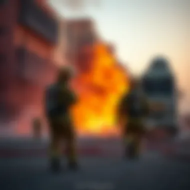 Emergency Response Efforts in Dubai Sports City Fire Emergency response efforts during the fire