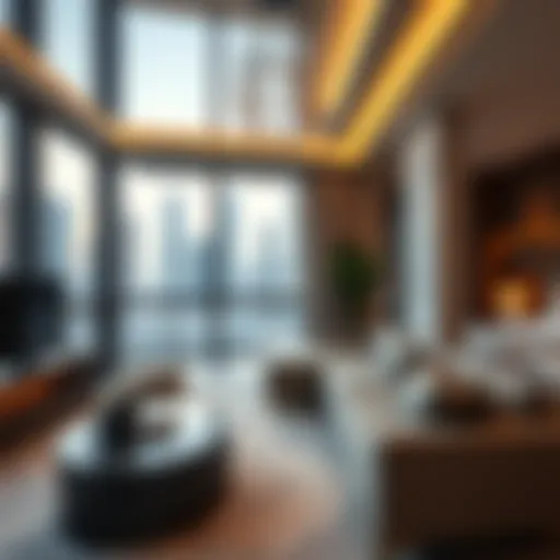 Modern luxury apartment with city view