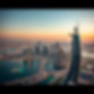 Prime Location: Capital Bay Tower in Dubai Panoramic view of Dubai highlighting the location of Capital Bay Tower