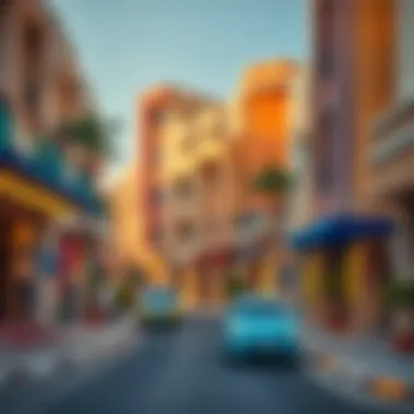 Exploring Dubai's vibrant neighborhoods Vibrant neighborhood street view in Dubai