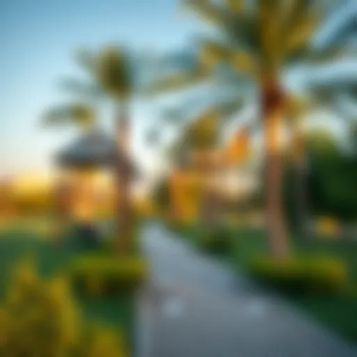 Lush green park in Ajman