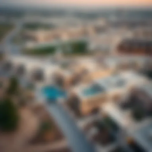 Stunning Aerial View of Al Furjan Villas Aerial view showcasing the stunning Al Furjan Villas community.