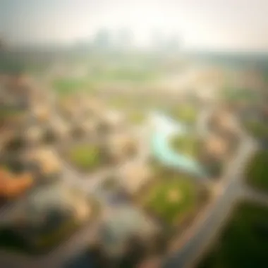 Aerial Perspective of Al Ghadeer Aerial view of Al Ghadeer community showcasing residential properties and green spaces