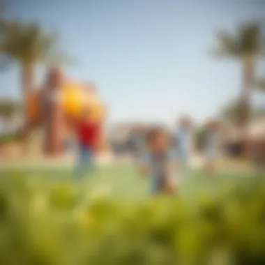 Families enjoying recreational activities at Al Mahatta Park