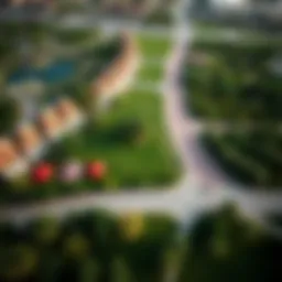 Aerial view of الريم سنترال بارك showcasing lush green spaces