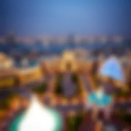 A panoramic view of Baniyas Square showcasing its architectural beauty