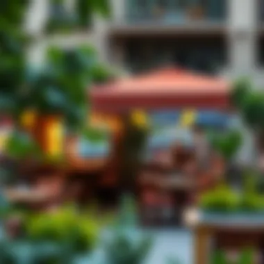 Charming Al Fresco Dining Atmosphere Charming outdoor seating area at a Bay Square eatery