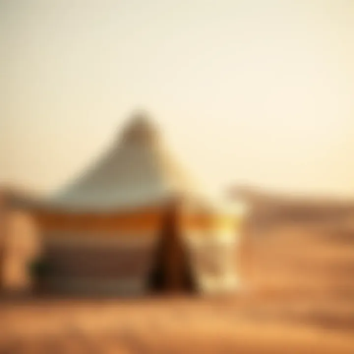Traditional Bedouin Tent in the Desert Traditional Bedouin tent set against the desert landscape
