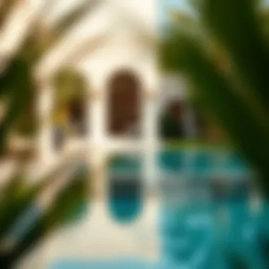 Elegant outdoor space of a Bulgari Villa with private pool and garden