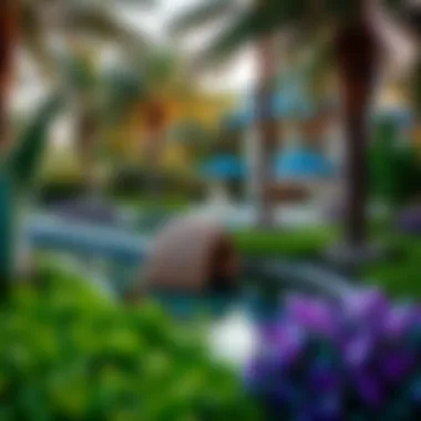 Beautiful landscaped gardens surrounding Damac Lagoons Monte Carlo