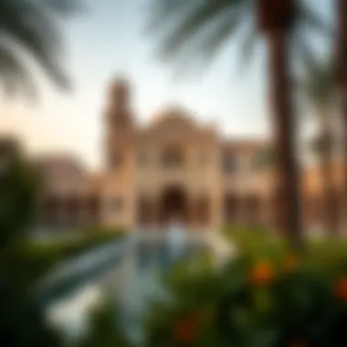 Beautiful cultural landmark in historic Dubai Cultural landmark reflecting traditional architecture