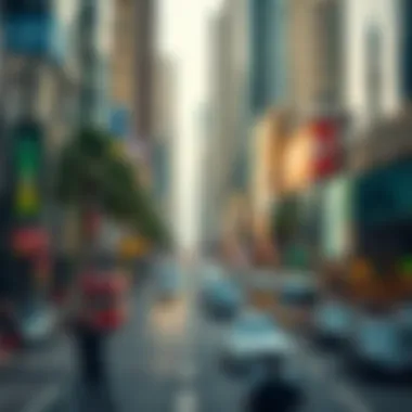 A bustling urban environment illustrating urbanization effects