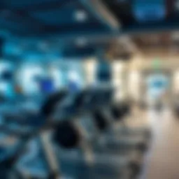 Modern gym interior showcasing advanced fitness equipment