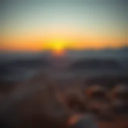 Breathtaking view of Hatta mountains at sunset