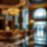 Luxurious hotel lobby in Dubai Marina