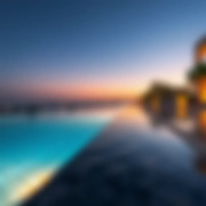 Seamless Edge of Infinity Pool Close-up of the seamless edge of an infinity pool
