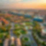 Aerial view of Jumeirah Garden City showcasing its lush greenery and urban layout