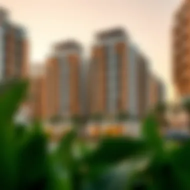 Modern residential buildings in Jumeirah Garden City presenting luxury living options