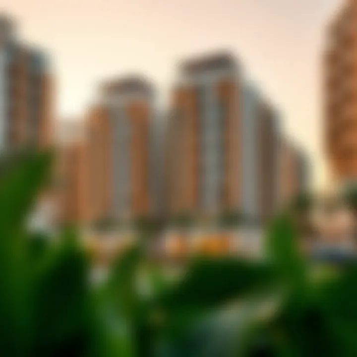 Modern residential buildings in Jumeirah Garden City presenting luxury living options