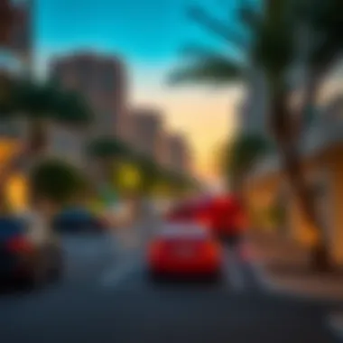 An illustration showing the environmental impact of parking solutions in urban planning.