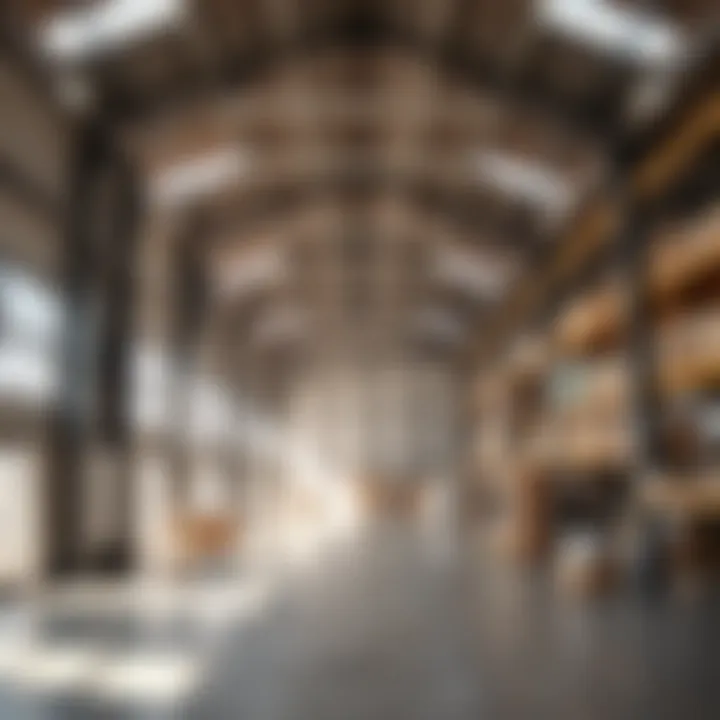 Interior Features of Noon Warehouse Interior layout of the warehouse emphasizing its spacious design