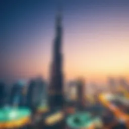 Burj Khalifa towering above the city skyline