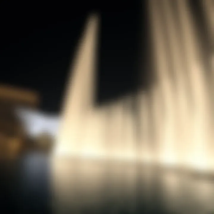 Dubai Fountain: A Dazzling Display of Art and Technology The enchanting view of the Dubai Fountain during the light show