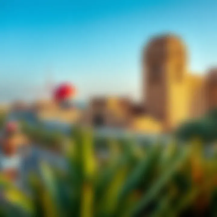 A panoramic view of Al Quoz showcasing its unique architecture and artistic installations