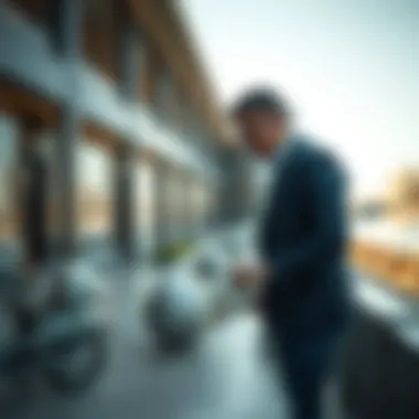 Exploring Investment Opportunities Investor examining potential real estate opportunities