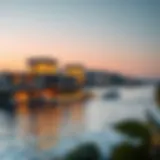 Stunning waterfront view showcasing luxury properties along the Danube