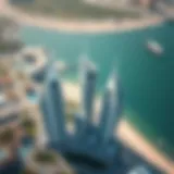 Aerial Perspective of Reem Island Towers Aerial view of Reem Island Towers showcasing unique architectural styles