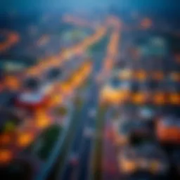 Aerial view of Dubai's Salik road network