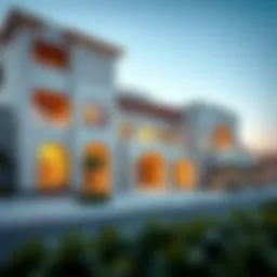 Stunning exterior view of Serenity Mansions showcasing architectural elegance