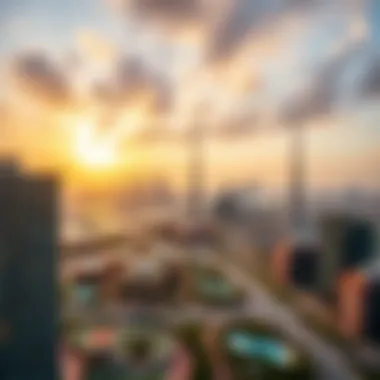 Dubai Skyline from Sobha Creek Vistas Tower A Panoramic skyline view of Dubai from Sobha Creek Vistas Tower A